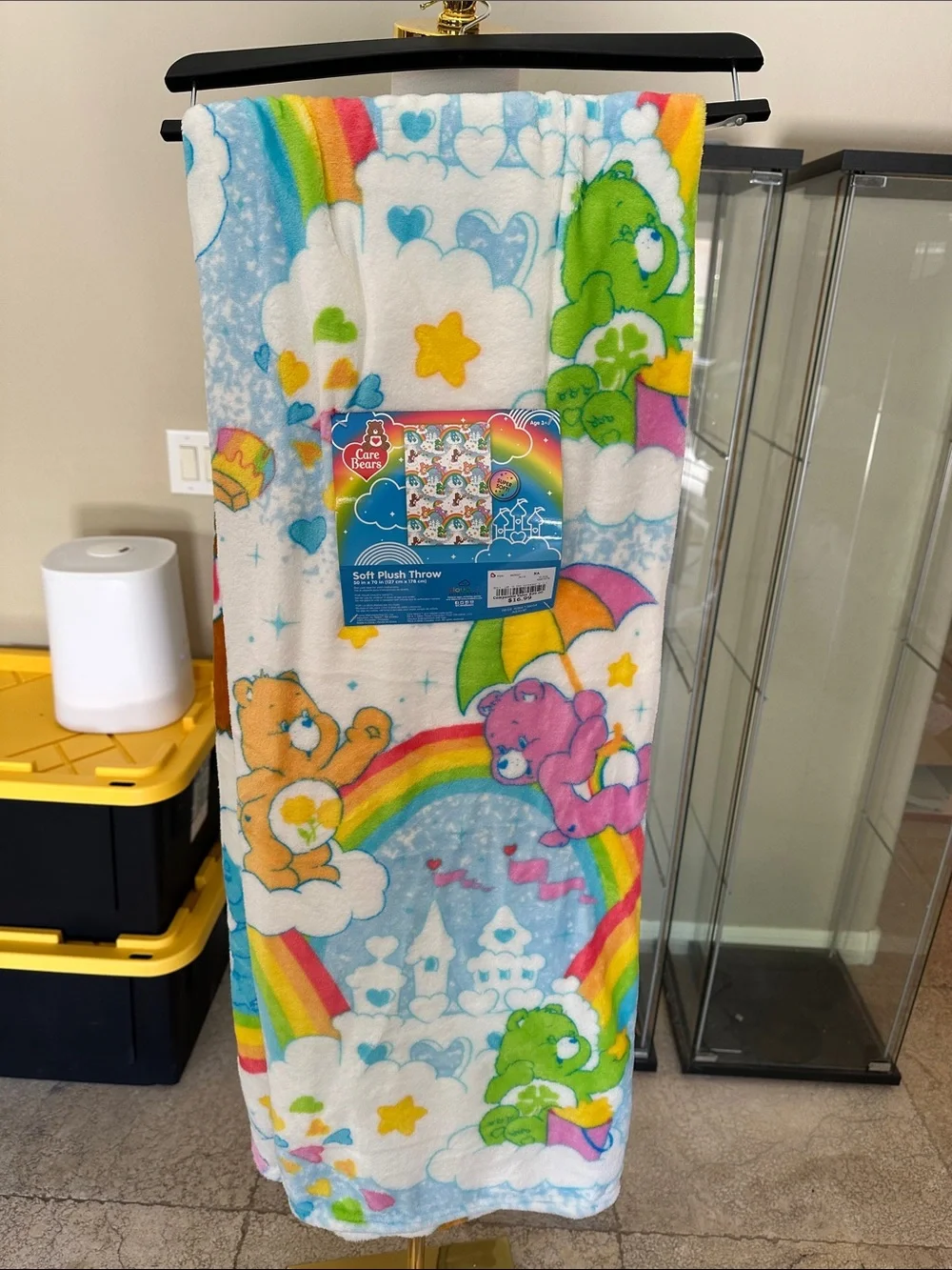 Care Bears Multicolor Rainbow Plush Throw